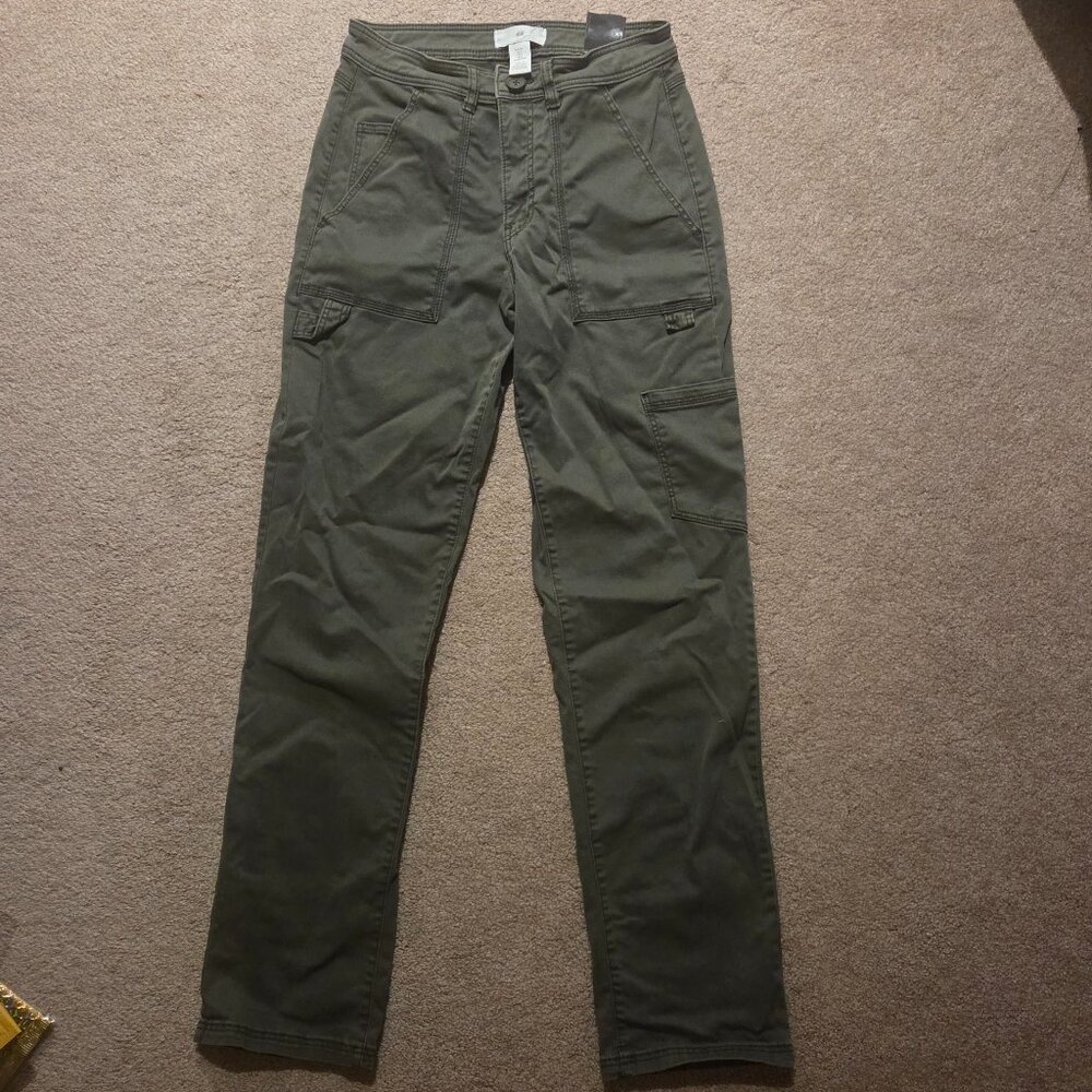 H&M Olive Green Straight Leg Cargo Pants